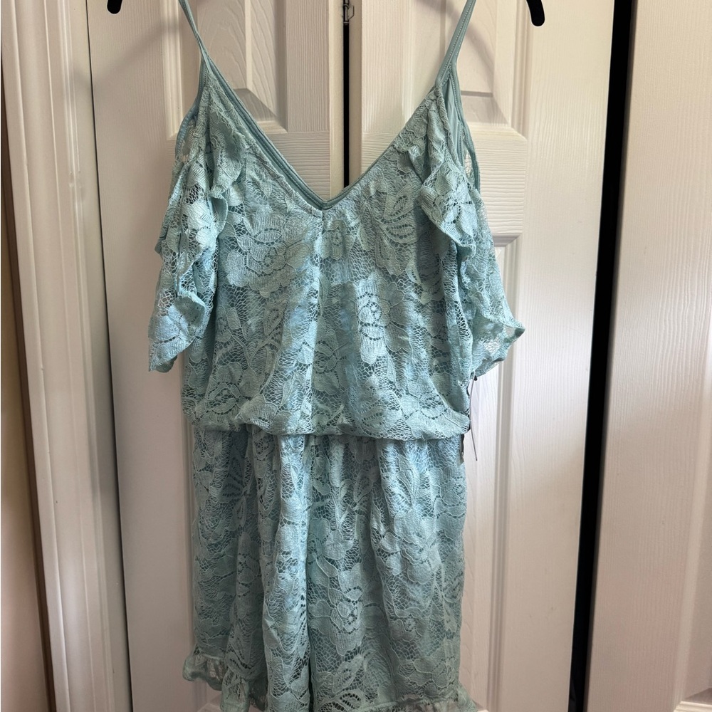 Express Light Blue Lace Dress